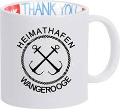 Shirtinstyle Thank You Dankeschon Tasse Heimathafen Wangerooge Anker Urlaub Heimat Familie Zu Hause Freunde Spruch In 2020 Wangerooge Keramiktassen Dankeschon