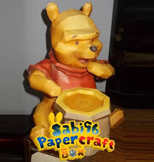 Papermau Winnie The Pooh With Honey Pot Paper Model By Sabi 96 Papercraft Piglet Winnie The Pooh Paper Crafts Pooh