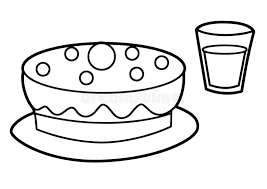 Make sure the check out the rest of our food coloring pages. Cartoon Scene With Cake And Drink Isolated Vector Coloring Page Stock Illustration Illustration Of Fresh Clip 125517538