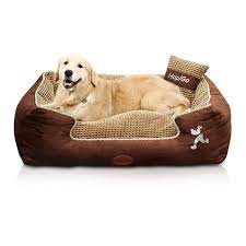 Happiergo Durable Bottom Waterproof Pet Dog Bed Ultra Soft Comfortable Mattress With Corn Pillow Removab Orthopedic Dog Bed Xlarge Dog Bed Waterproof Dog Bed