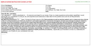 Nurse Instructor Cover Letter