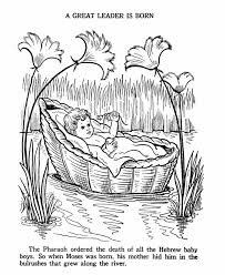 Moses and egypt exodus coloring book book description : Printable Baby Moses Basket Coloring Page Novocom Top
