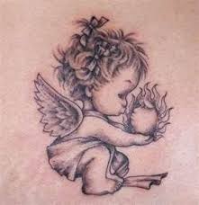 Tattoo of angel and baby birth protection love tattoo. Baby Angel Tattoo Baby Angel Tattoo Baby Tattoos Baby Dragon Tattoos