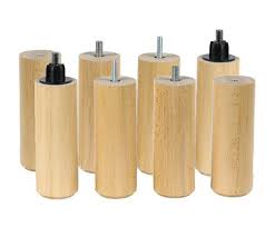 Lot de 4 pieds de lit sommier cylindrique fixes hetre beige naturels 25cm. Adaptateur Pied De Lit Gamboahinestrosa