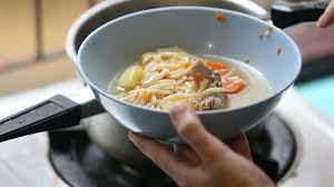 While broth is heating prep your veggies. Stirred Ladle Chicken Soup In Saucepan On Gas Stove Stock Footage Video Of Noodles Homemade 45401944