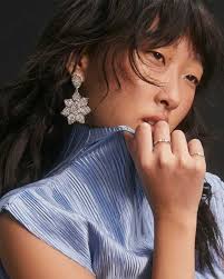 Greta Silver Drop Statement Earrings