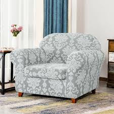 Highly stretchy and craftsmanship make this couch covers a perfect fit for most sizes, practical and aesthetic for your room decor. Winston Porter Elegant 2 Piece Damask Box Cushion Armchair Slipcover Reviews Wayfair