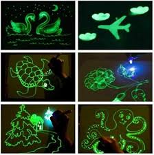Children S Magic Luminous Drawing Board Mdrnmint Graffiti Doodles Magic Drawing Board Drawing Toys
