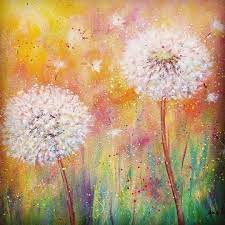 Dandelion Acrylic Painting Tutorial By Angela Anderson On Youtube Dandelion Wildflowers Acryli Dandelion Painting Abstract Art Painting Wildflower Paintings