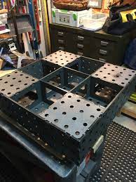 My New Welding Table Being Assembled Upside Down In This Photo It Is Is Tab And Slot System 24 X 24 Top Alone Weighs 109 Welding Table Welding Home Diy