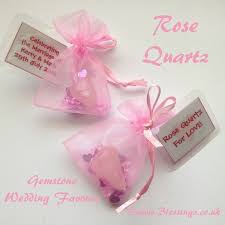 10 Rose Quartz Personalised Gemstone Wedding Favours By Blessingz Rose Quartz Wedding Wedding Favours Rose Quartz