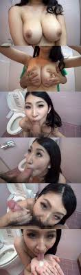 個人撮影】ドエロいおっぱい！巨乳娘に個室トイレでこっそりフェラチオさせてみた！ | Gcolle