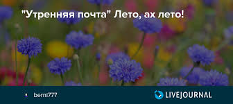 Глядя задумчиво в небо широкое. Utrennyaya Pochta Leto Ah Leto Berni777 Livejournal