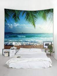 Beautiful night scene tapestry, the moon tapestry, the reflection in the lake, tapestry for living room bedroom decor, art wall hanging. Beach View Print Wall Hangings Tapestry Tapestry Wall Hanging Beach View Wall Prints