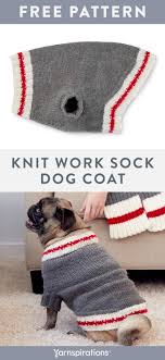 Skull and crossbones dog coat. Make Your Four Legged Dog A Cozy Knit Sweater Inspired By Classic Grey White And Red Work Sock Dog Sweater Pattern Diy Dog Sweater Knitted Dog Sweater Pattern