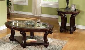 Airy global texture and serving space for a sofa or sectional. 3 Piece Glass Coffee Table Set