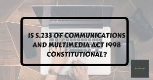 .act 1998 class assignments no. Is Section 233 Communications And Multimedia Act Cma 1998 Constitutional Mylegalweb
