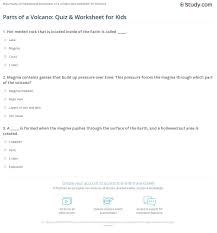 Use it or lose it they say, and that is certainly true when it. Parts Of A Volcano Quiz Worksheet For Kids Study Com