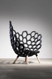 #noriyuki ebina #industrial design #furniture design #organic form #biomorphic. Studio Hausen Textile Moulded Chair Organic Furniture Design Black Wood Irregular Molded Chair Unique Chairs Design Chair Design