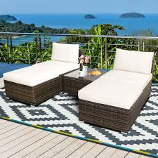 Our wicker furniture products are designed, engineered and manufactured by experienced industry craftsmen ensuring high quality comfortable furniture and replacement cushions. Gymax 5pcs Outdoor Furniture Set Patio Rattan Armless Chair Ottoman W Cushion Walmart Canada