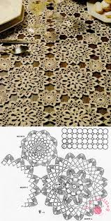 With spice ch 4, join to form a ring, * ch 4, sl st in ring, repeat from * 6 times ending with ch 2, s d c in ring (s d c: Free Crochet Tablecloth Patterns Knitting Patterns For Beginners
