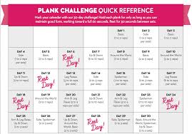 30 Day Plank Challenge Printable Chart Www