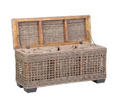 Enhance your home with a tasteful upholstered bench or settee to create additional comfort and storage in your entryway and living room. Rattan Shoe Storage Bench Pottery Barn