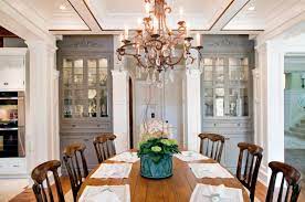 The dining room has picture frame molding, crown molding, a frieze and extensive trimwork detailing. Built In Dining Room Cabinets Houzz