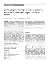 Maybe you would like to learn more about one of these? Pdf A Cross Cultural Comparison Between Samples Of Brazilian And German Children With Adhd Hd Using The Child Behavior Checklist