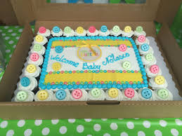Babyshower Cake And Cupcake Combo Available At Sams Club Baby Shower Cakes Cupcake Cakes Shower Cakes