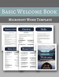 Basic Welcome Book Vacation Home Welcome Book Template Ms Etsy Vacation Books Welcome Letters Airbnb House