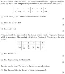 Exam Questions Discrete Random Variables Examsolutions