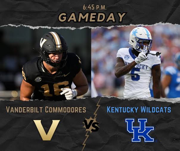 Kentucky football and Vanderbilt meet in an SEC clash after Kentucky nearly  beat No. 1 Georgia recently and Vanderbilt defeated No. 1 Alabama.
