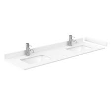 You did not specify the material. 66 Double Countertop White Cultured Marble With Undermount Square Sink Includes Backsplash And Sidesplash Free Shipping Modern Bathroom