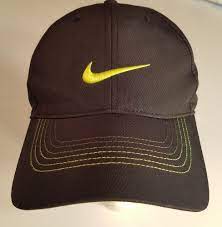 Nike Golf Hat Ball Cap Black Star Hat Adjustable Yellow Swoosh Snapback Nikegolf Baseballcap Nike Golf Hat Golf Hats Ball Cap