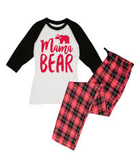 Black And White Checkered Pajamas Love This Black White Mama Bear Pajama Set Women By Slumber Party On Zulily Zulilyfinds Pajama Set Women Pajama Set Papa Bear Pajamas