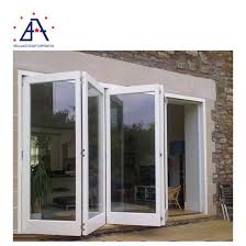 The doors open up to wide open spaces, obscuring the thin line between an interior space and an exterior landscape. China Exterior French Patio Bifold Sliding Doors Aluminum Glass Folding Doors China Aluminium Folding Door Folding Doors