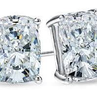 Elongated Cushion Cut Cubic Zirconia Stud Earrings