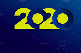 Happy New Year 2020 Text Design Text Design Happy New Year 2020 Brochure Design Template