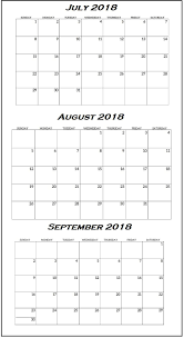 3rd Quarter 2018 Calendar Calendar Template Printable Calendar Calendar