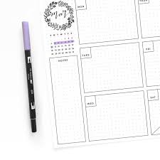 Freebie Friday March Weekly Dot Grid Layout Dot Grid Journal Weekly Planner Free Bullet Journal Ideas Pages