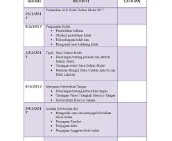 Rancangan tahunan kelab sukan dan permainan bola sepak 2016 bulan. Aktiviti Kelab Doktor Muda