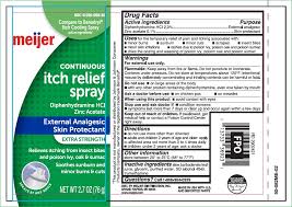 Diphenhydramine Hcl And Zinc Acetate Extra Strength Itch Relief Spray