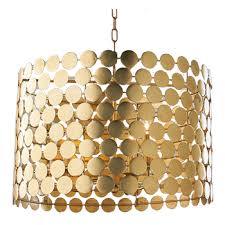 All of the lights in our new home are basic builder's grade fixtures. Dotted Metal Drum Shade Chandelier Decorist