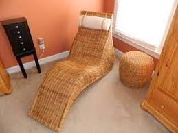 Ikea Wicker Rattan Chaise Lounge And Stool Furniture Chaise Lounge Home