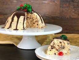 Cut a hole big enough to snuggly fit the pointy side of a sugar cone in 8 of the cups with a sharp paring knife. Christmas Cake Ice Cream Pudding Just A Mum