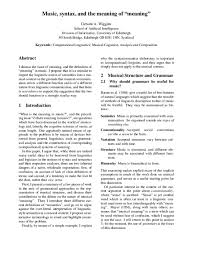 Used to designate the pitches. Pdf Music Syntax And The Meaning Of Meaning Geraint Wiggins Academia Edu