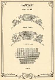 Haymarket Theatre Theatre Royal London Vintage Seating Plan C1955 Print