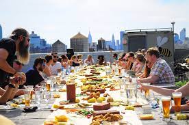 To book a table at a rooftop bar might mean a minimum spend. Momo Sushi Shack Is Throwing A Rooftop Dinner Party On Brooklyn Grange This Sunday Bushwick Daily