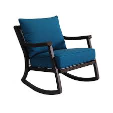 Allen Roth Netley Brown Wicker Rocking Patio Conversation Chair With A Deep Sea Blue Sunbrella Cushion Lowes Com Schaukelstuhl Schaukel Stuhle